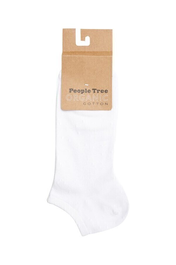 People Tree - Socks unies blanches en coton biologique P35-38