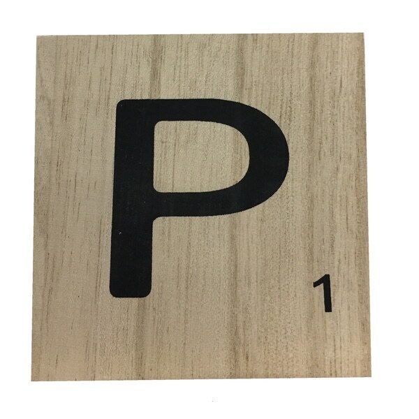 Zôdio - Lettre P scrabble en bois 10x10x0,6cm