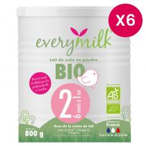 Everymilk - Lait infantile Bio everymilk 2 de 6 mois à 1 an - lot de 6 boît