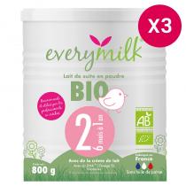 Everymilk - Lait infantile Bio everymilk 2 de 6 mois à 1 an - lot de 3 boît