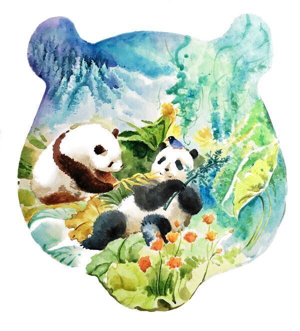 The Wild Puzzle - Puzzle en bois Panda Merveilleuse Sérénité