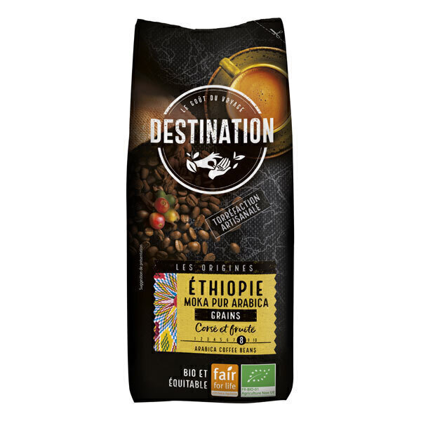 Destination - Café grain Moka pur arabica d'Ethiopie 1kg