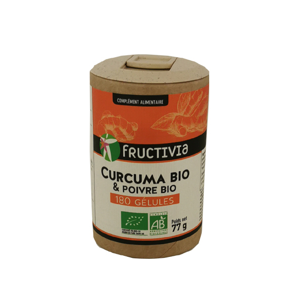 Fructivia - Curcuma et poivre Bio  180 gélules