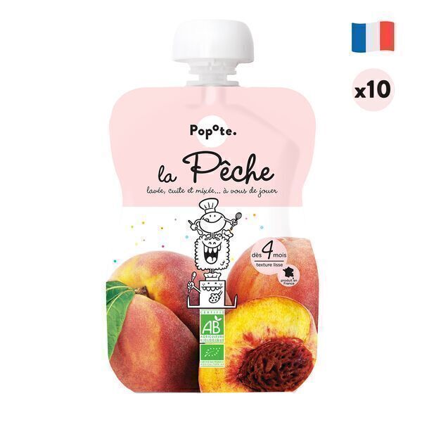 La Peche Lot De 10 Des 4 Mois Compotes En Gourde Pour Bebe Popote