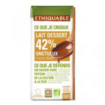 Ethiquable - Chocolat au lait dessert 42% Pérou Bio 200g