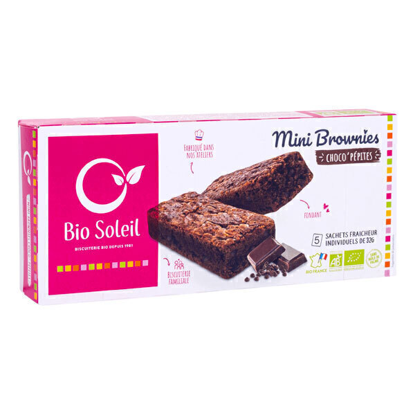 Bio Soleil - 5 mini brownies choco'pépites 160g