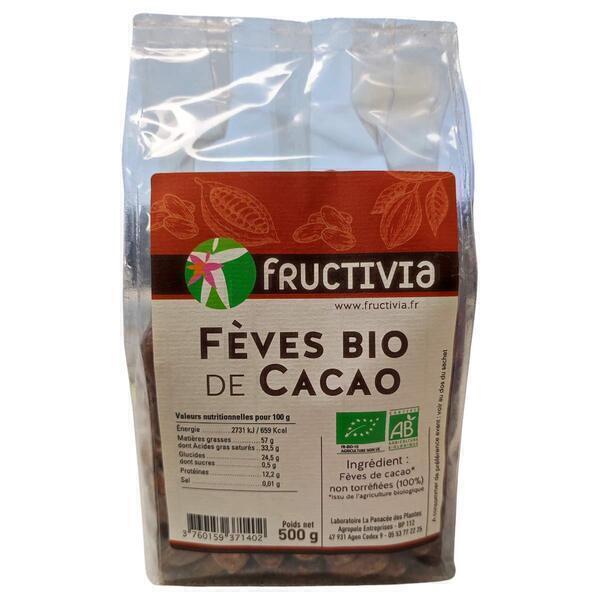 Fructivia - Fèves de Cacao Non Torréfiées BIO 500g