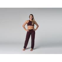 Chin Mudra - Pantalon de yoga Cool - 95% coton Bio et 5% Lycra - Prune - XL