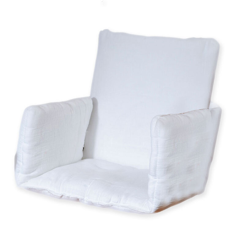 PAPATE - Coussin chaise haute en Coton Bio - Blanc