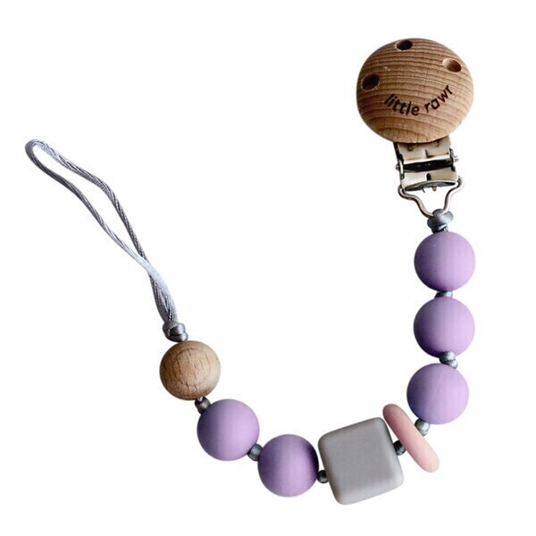 SEVIRA KIDS - Attache tétine perles bois et silicone Violet