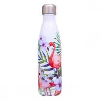 Natural'sace - Bouteille isotherme en inox (500ml), motifs flamants roses
