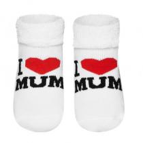 SEVIRA KIDS - Chaussettes bébé en coton bouclette I love Mom