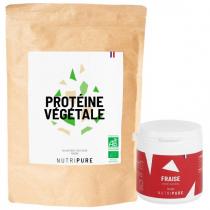 Nutripure - PACK Protéines Vegan BIO 1KG + Arome Fraise