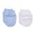 Moufles bébé en coton Blanc / Bleu Naissance - 3 mois