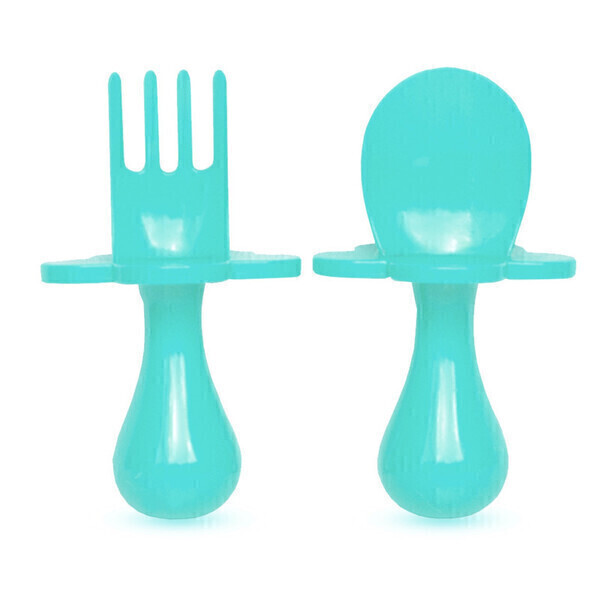 GRABEASE - Fourchette et cuillère faciles à tenir Turquoise TU