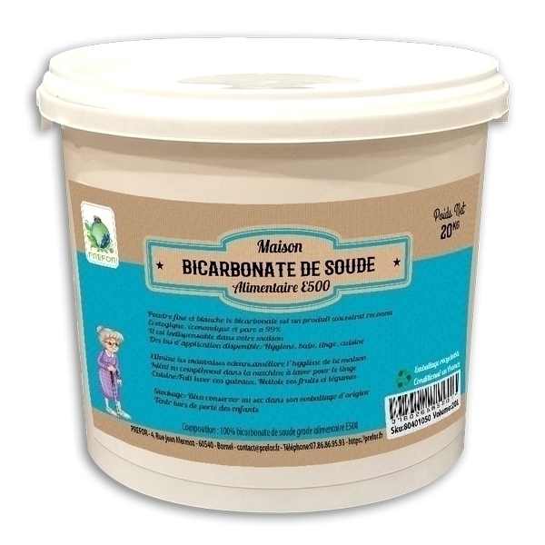 Prefor - Bicarbonate de soude alimentaire seau 20L 20kg