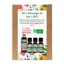 VOSHUILES - Kit « Massage Dos » 3 Huiles essentielles & 1 Végétale Bio