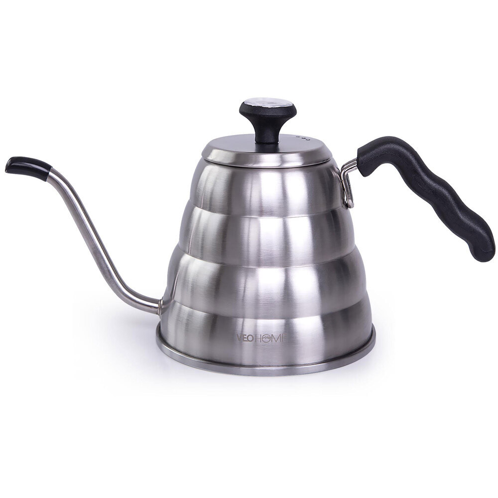 thé bouilloire en acier inoxydable à long bec étroit et à col de cygne avec thermomètre pour café Bouilloire à café de 650 ml Noir 