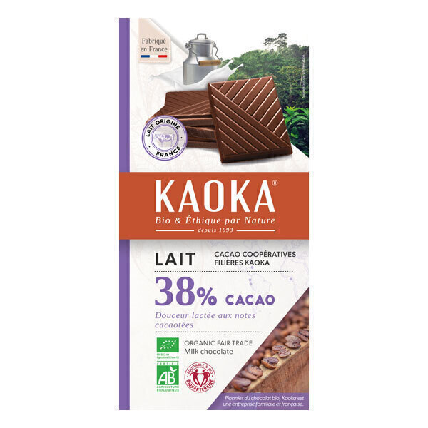 Kaoka - Tablette chocolat lait 38% 100g