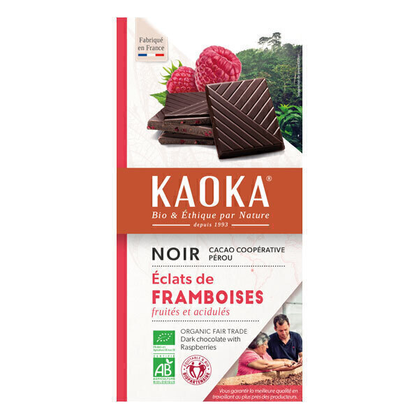 Kaoka - Tablette chocolat noir 55% Framboise 100g