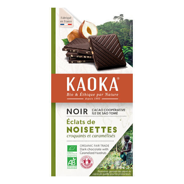 Kaoka - Tablette chocolat noir 66% Noisettes 100g