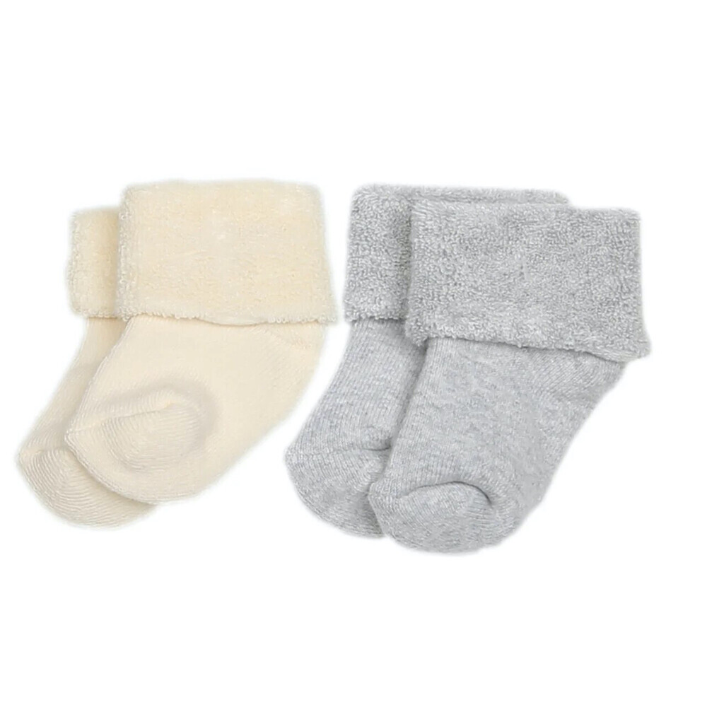 SEVIRA KIDS - Chaussettes bébé en coton  éponge bouclette bio lot de 2 paires