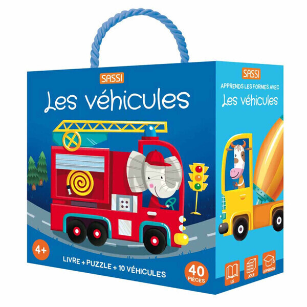 SASSI Junior - Puzzle & Livre Q-box Les véhicules