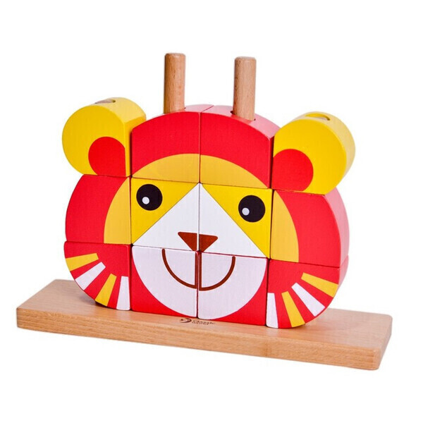 CLASSIC WORLD - Jouet bébé Puzzle en bois vertical Lion