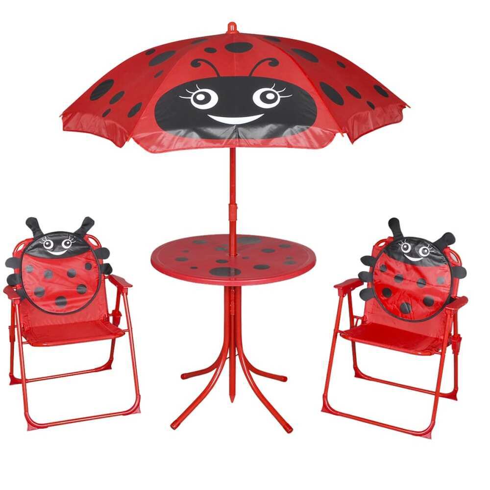 Vidaxl - vidaXL Jeu de bistro avec parasol pour enfants 3 pcs Rouge
