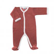 Premiers Moments - Pyjama Velours 100% Coton Bio, Taille 1 mois, Couleur Framboise