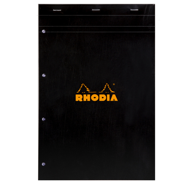 Rhodia - Bloc BLACK N°20 21x31,8cm 80F agrafées 80g perf 4 trous Q.5x5