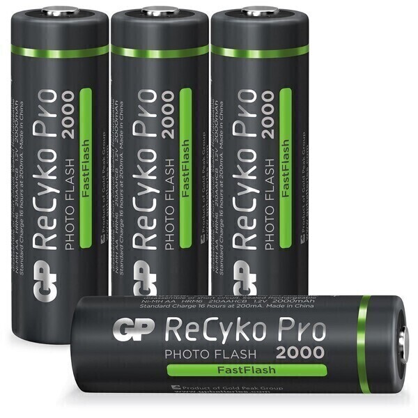 GP Batteries - Pile AA GP NiMH 2000 mAh ReCyko Pro Photoflash 1.2V 4 pièces