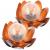 2x fleur de lotus solaire décorative en métal avec boule de
