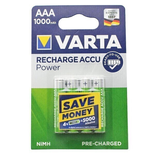 VARTA - Varta Power Accu Batterie NiMH AAA Micro 1000 mAh Paquet de 4