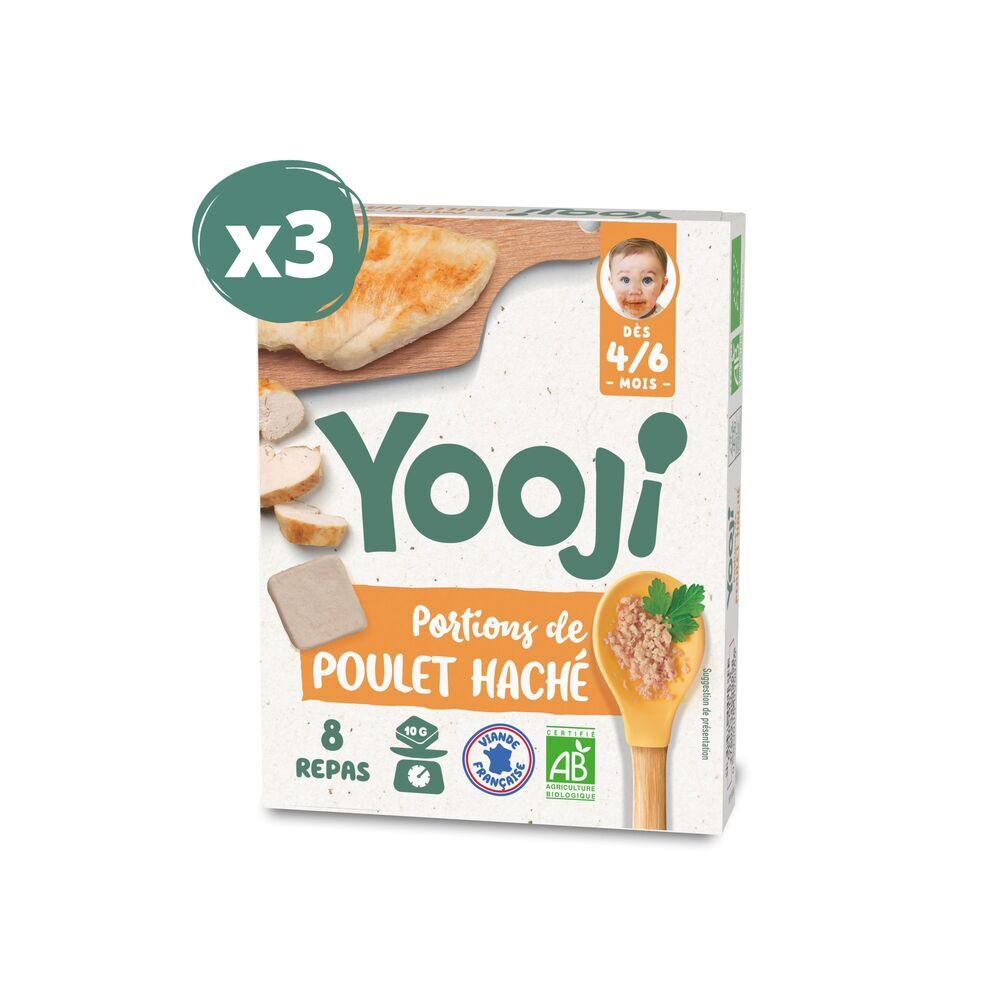 Yooji - Yooji - Portions de poulet haché bio pour 36 repas dès 6 mois