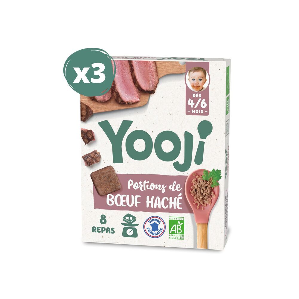 Yooji - Yooji - Portions de boeuf haché bio pour 36 repas dès 6 mois 