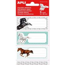 Agipa - Etiquettes pour livre 'chevaux', 36 x 81 mm