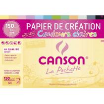 Canson - Pochette de 12 feuilles de papier création A4 couleurs claires