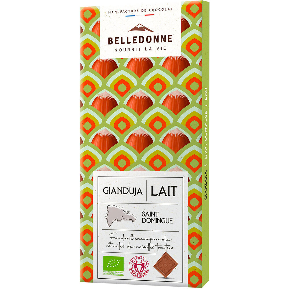 Belledonne - Tablette chocolat au lait Gianduja praliné 100g