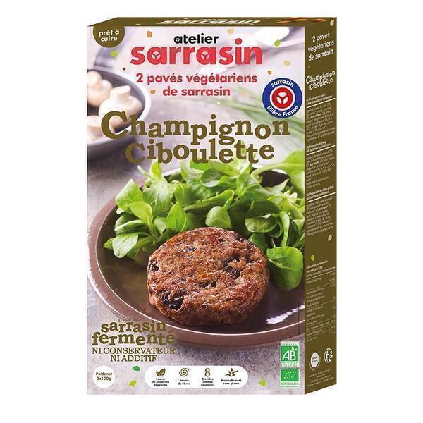 Atelier Sarrasin - 2 Pavés de sarrasin cuisiné champignon/ciboulette bio