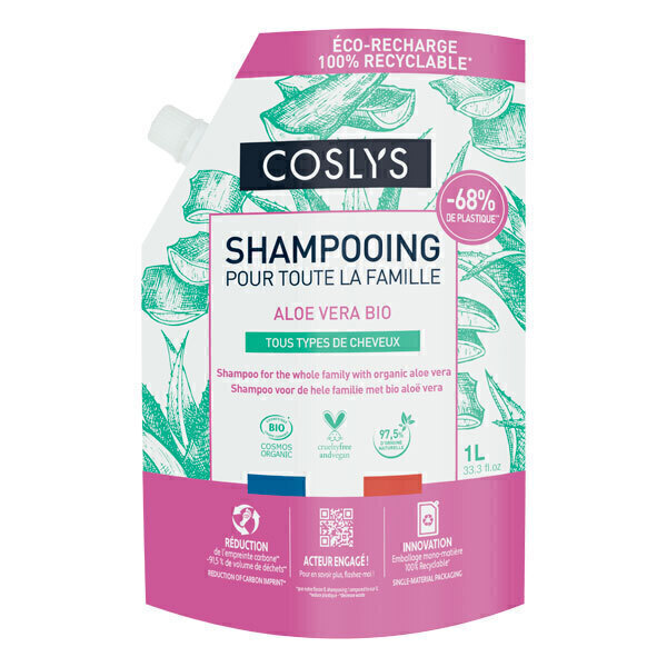 Coslys - Eco-Recharge Shampoing famille Aloe vera 1L