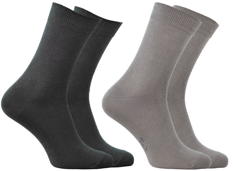 TIGIL - 2 paires de chaussettes fines 98% coton bio gris/gris T43-46