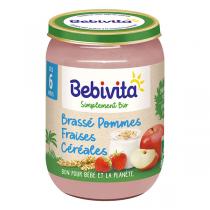 Bebivita - Brassé pommes fraises céréales dès 6 mois 190g