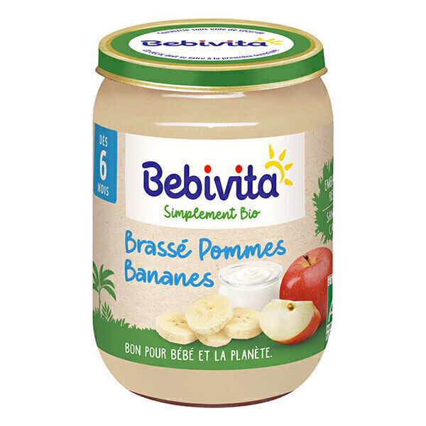 Bebivita - Brassé pommes bananes dès 6 mois 190g
