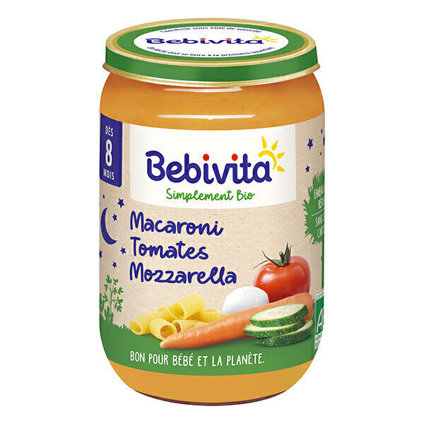 Bebivita - Pot macaroni tomates mozzarella dès 8 mois 220g