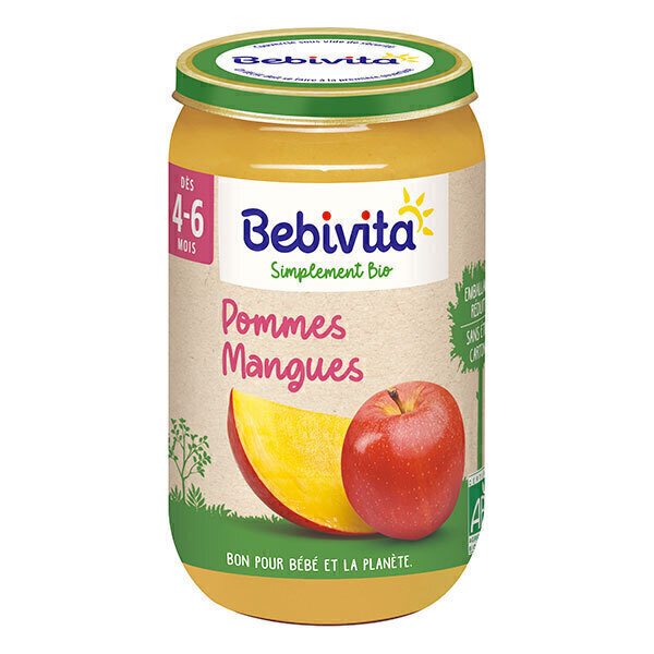 Bebivita - Pot pommes mangues dès 4-6 mois 250g