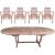 Salon de jardin en teck : table ovale extensible et 6 fauteuils
