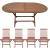 Salon de jardin en teck : table ovale et 4 chaises pliables