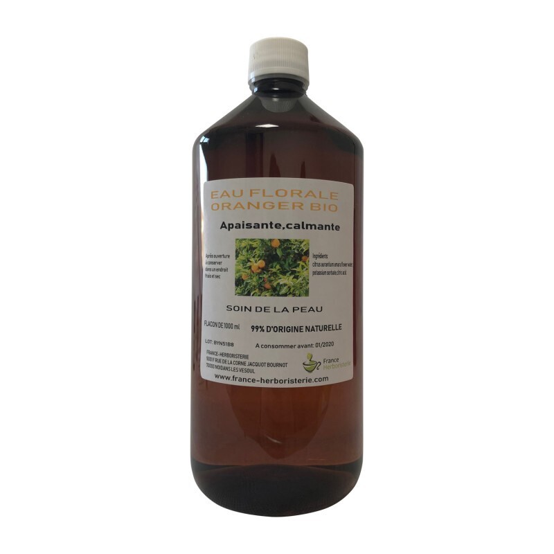 France Herboristerie - Eau florale d'oranger flacon 1 litre BIO.