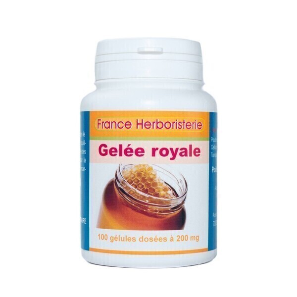 France Herboristerie - GELULES GELEE ROYALE pure 100 gélules dosées à 200 mg.